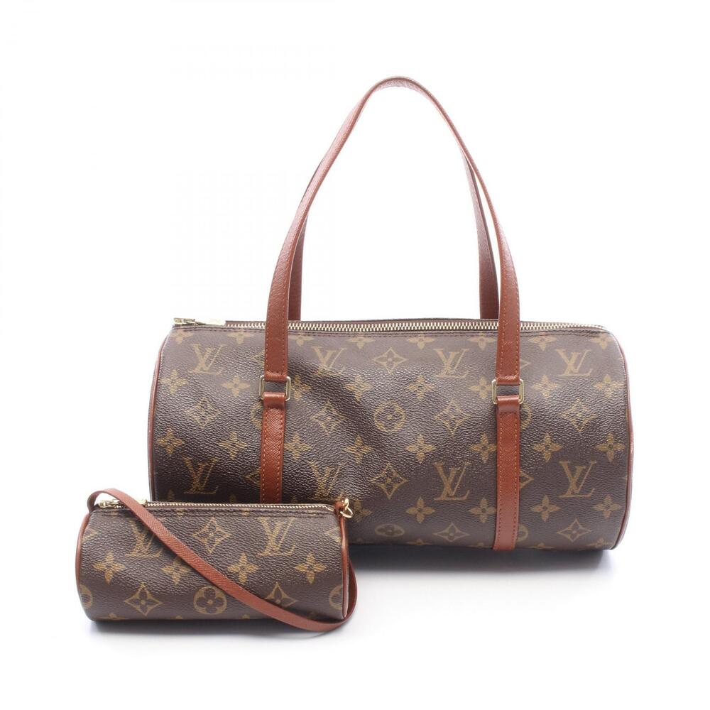 Louis Vuitton Papillon Handbag Canvas Leather Monogram Brown